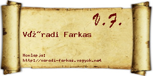 Váradi Farkas névjegykártya
